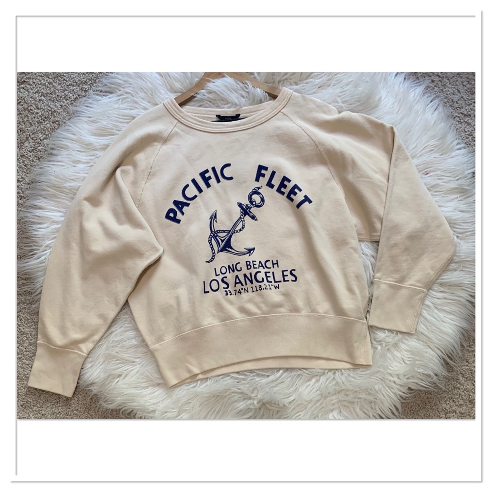 NWT J. Crew Garment Dyed Pacific Fleet Sweatshirt In Original Cotton Size M